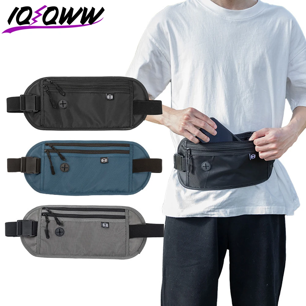 1PCS Anti-Theft Hidden Money Belt, RFID Blocking Fanny Pack with Adjustable Waist & Zippers, Water Repellent Travel Pouch Women