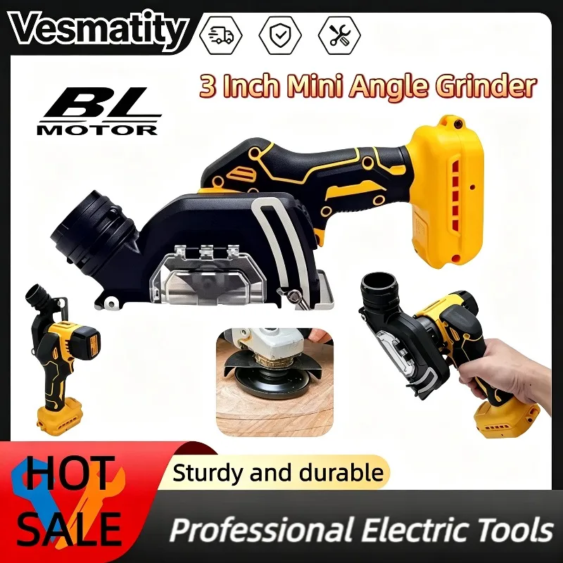 Mini Angle Grinder 3 Inch Cordless Brushless Electirc Cutting Circular Saw CUT OFF Tool Power Tool For Dewalt Battery