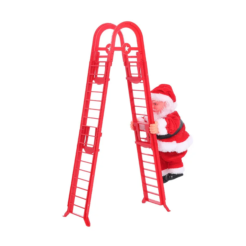 Christmas Electric Santa Claus Climbing Rope Plush Doll Creative Music Xmas Tree Decor Birthday festival Kids gifts Toys