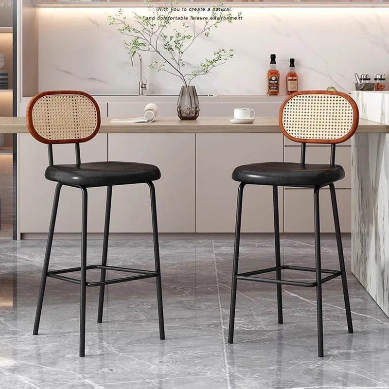 

Minimalist metal bar stools luxury office accent living room outdoor chair ergonomic soft sillas para comedor home furniture