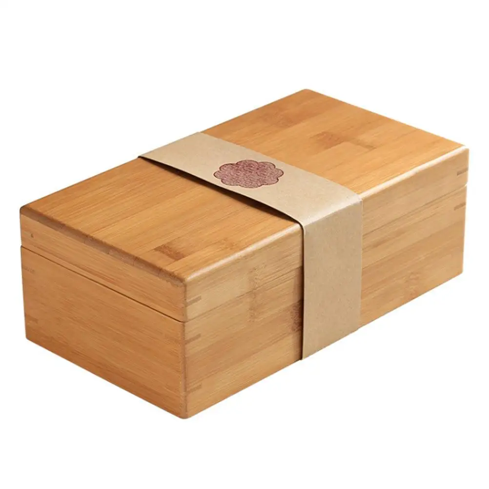 

Bamboo Tea Box Wooden Container Without Inner Lining Retro Material Smooth Polishing Dustproof Waterproof Strong