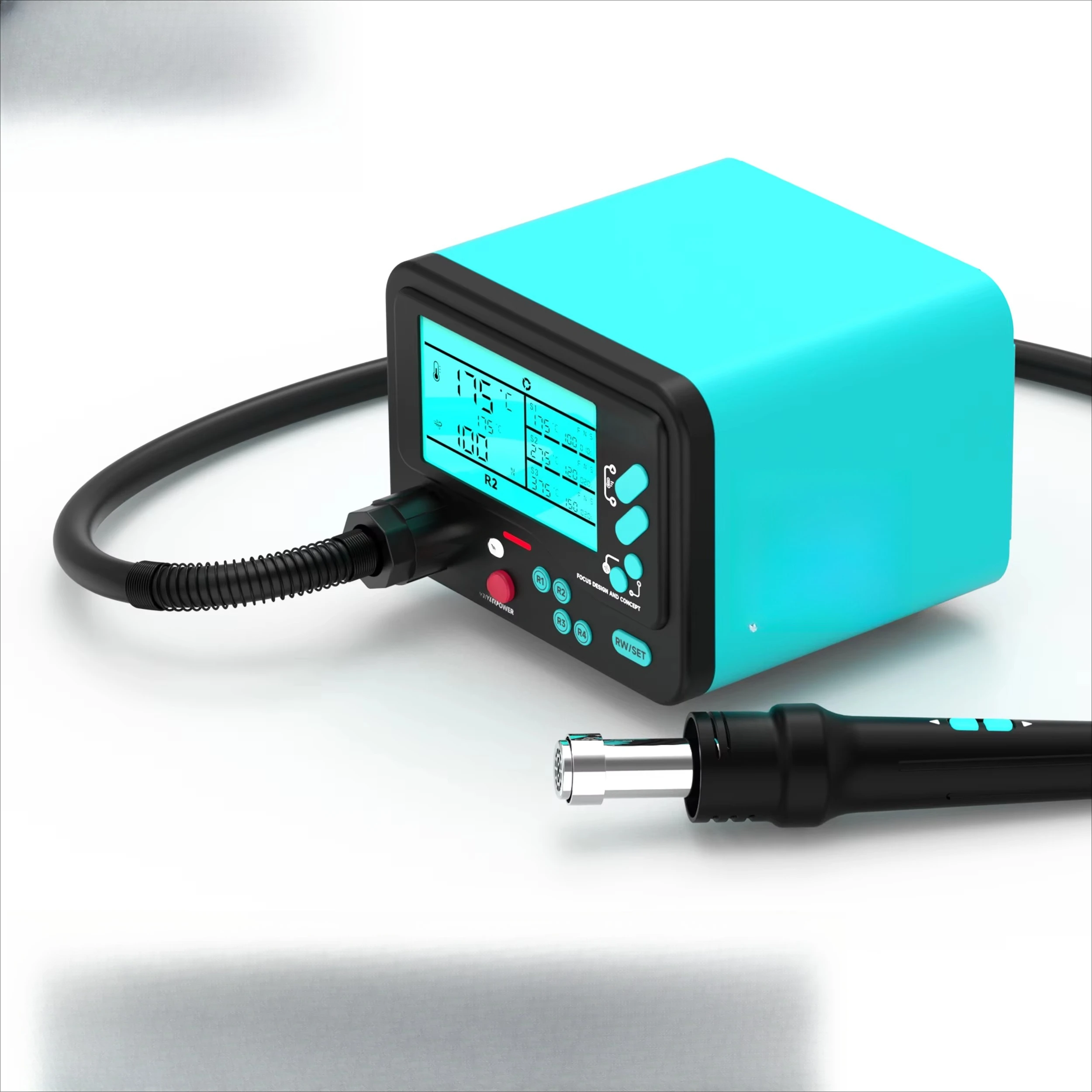 Temperature Control 1000W Hot Air Gun Rework Station for Mobile Phones PCB BGA Repair Desoldering 4 Nozzle AC 110-240V