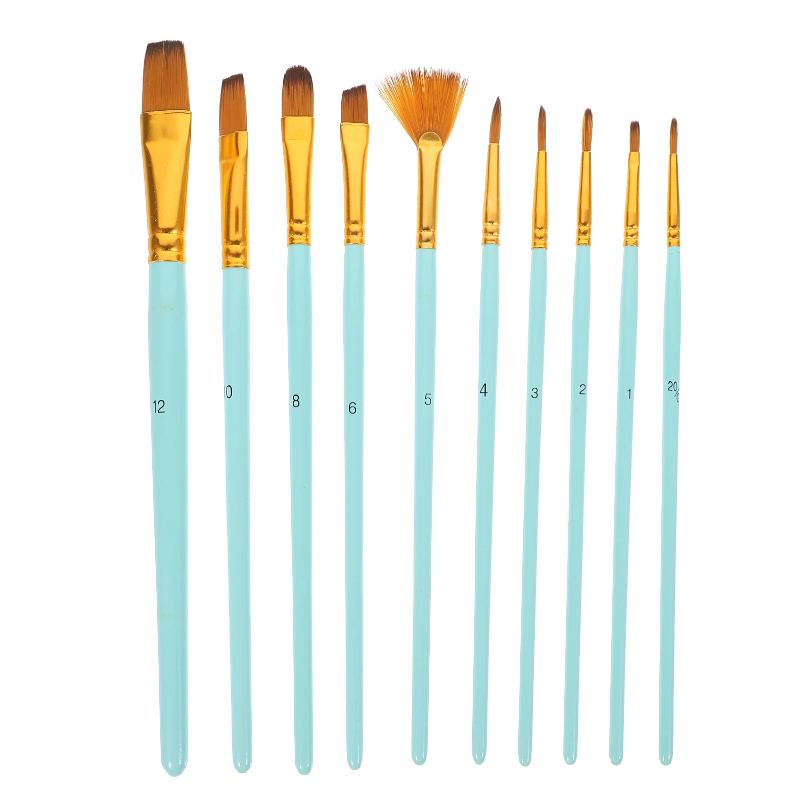 

10pcs Two Color Nylon Hair Brush Watercolor Paint Brushes Fine Detail Tools Aluminum Tube Oil Painting Students Supplies