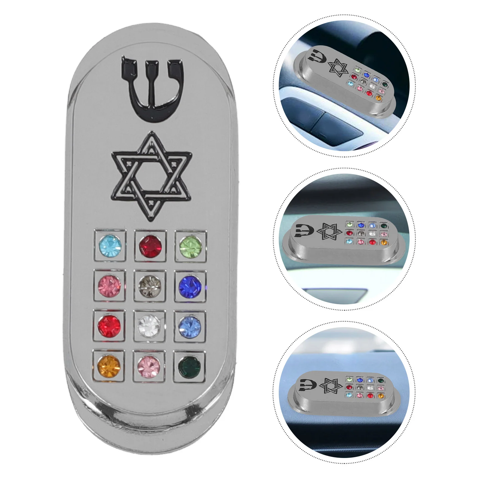 Menorah Jewish Gifts Mezuzah For Outside Goal Post Silver Paper Car Mounted Travel