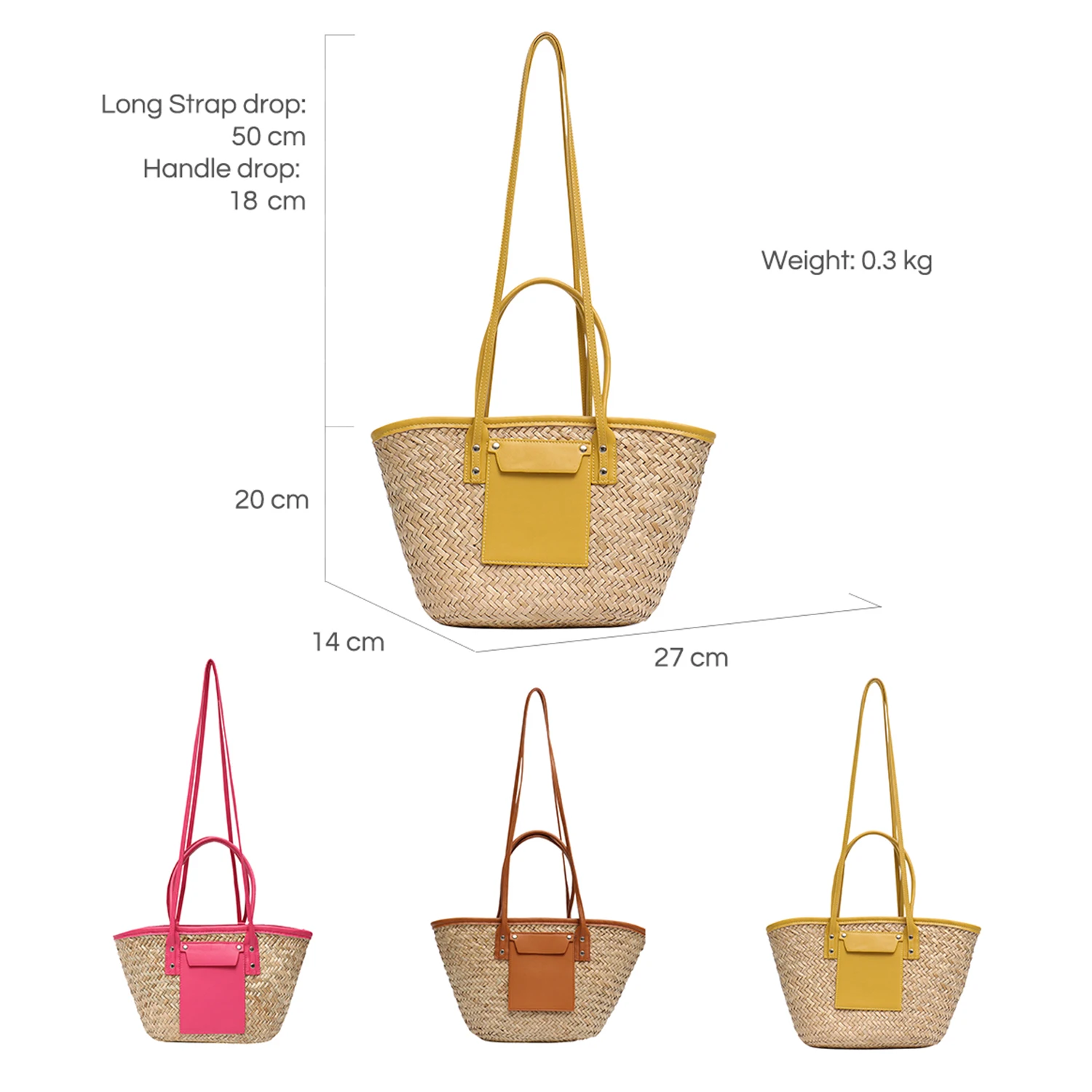 CEZIRA Summer Beach Tote Shopping Bags per le donne borse a tracolla a secchiello fatte a mano in tessuto lavorato a maglia di paglia Holiday Casual