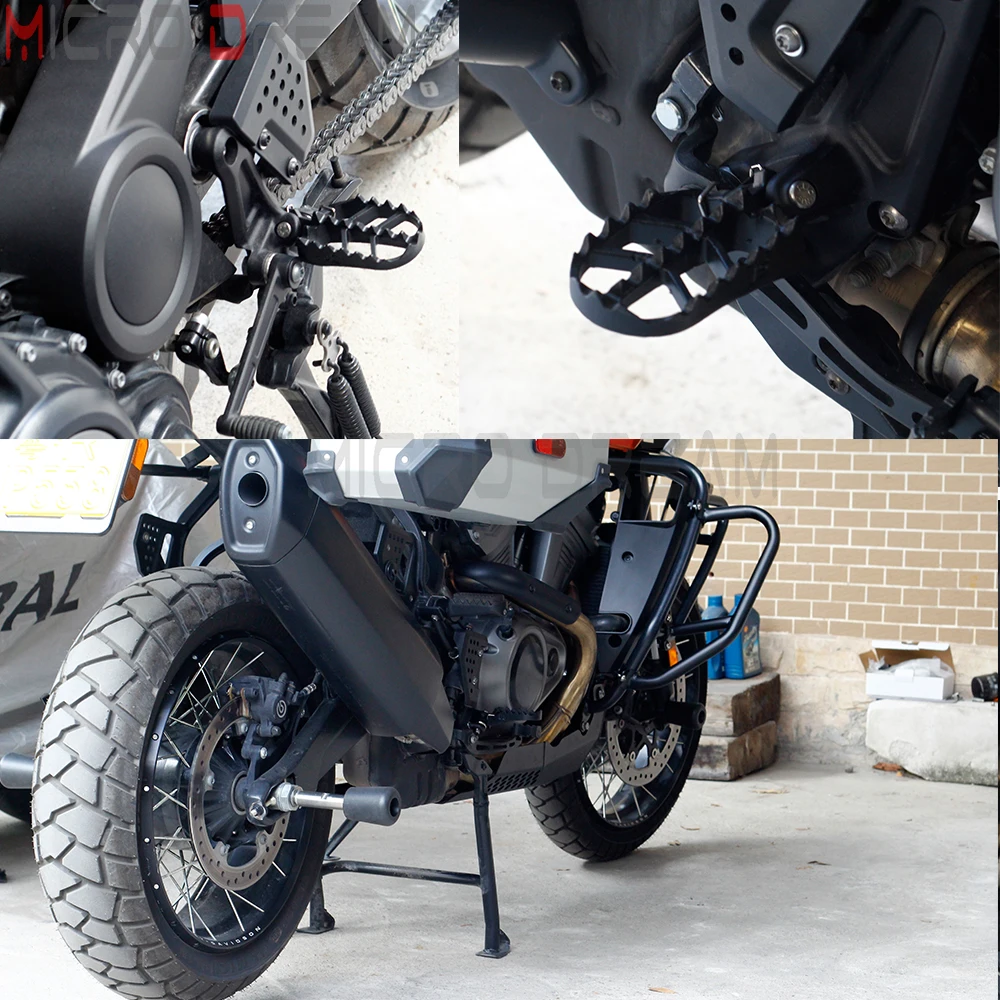 2021+ Duty Black Foot Pegs For Harley PANAMERICA1250 Pan America 1250 RA1250 RA1250S Foot Pedals Footrests Motorcycle Footpegs