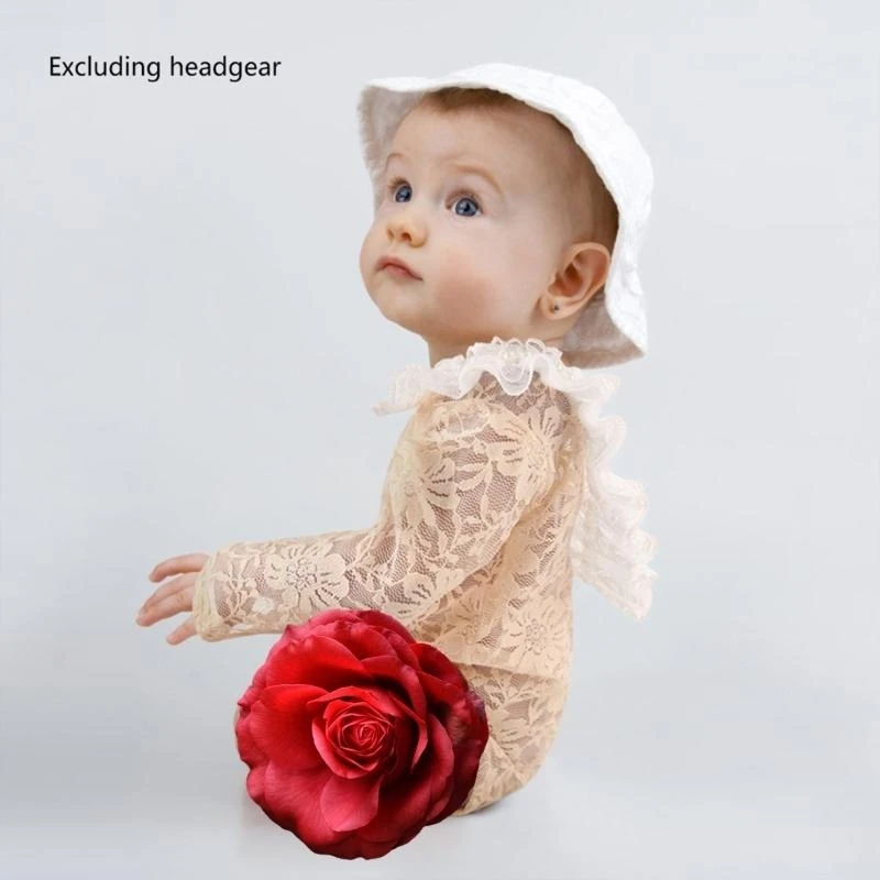 

J15U Infant Photography Props Clothes Lace Jumpsuit Newborn Photo Wear Shower Gift