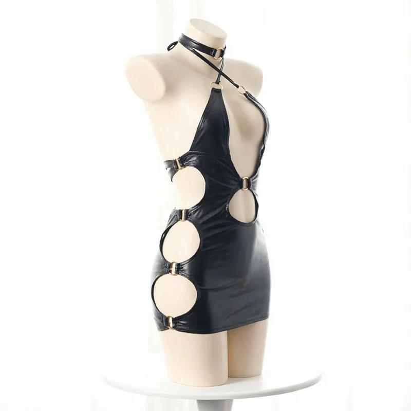 Sexy Cosplay Outfits Women Halter-Lace-up Mini Skirt with Long Gloves Figure-hugging Dopamine-Print Skirt Halloween Ball Party - view 4
