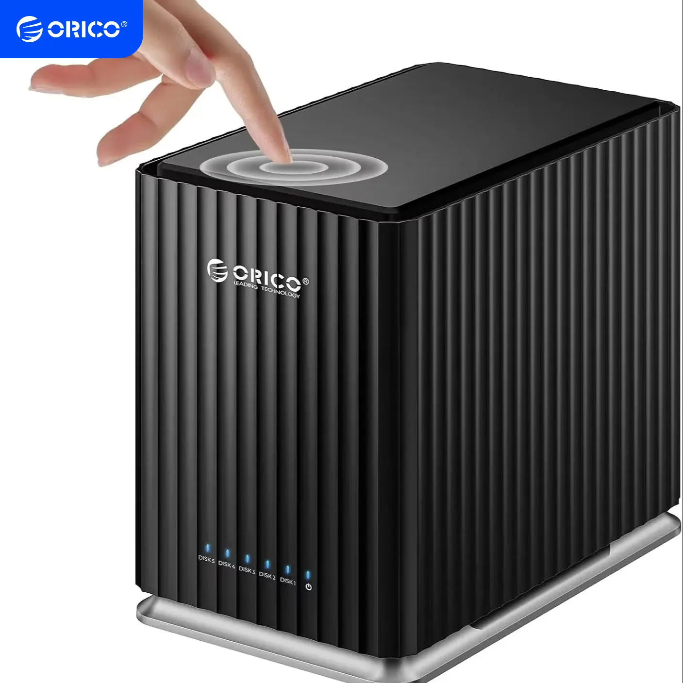 ORICO 2,5-Zoll USB-C Festplattengehäuse DAS-Gehäuse Persönlicher Speicher mit 12V 4/10A Netzteil, Leises Design, Starke Wärmeableitung
