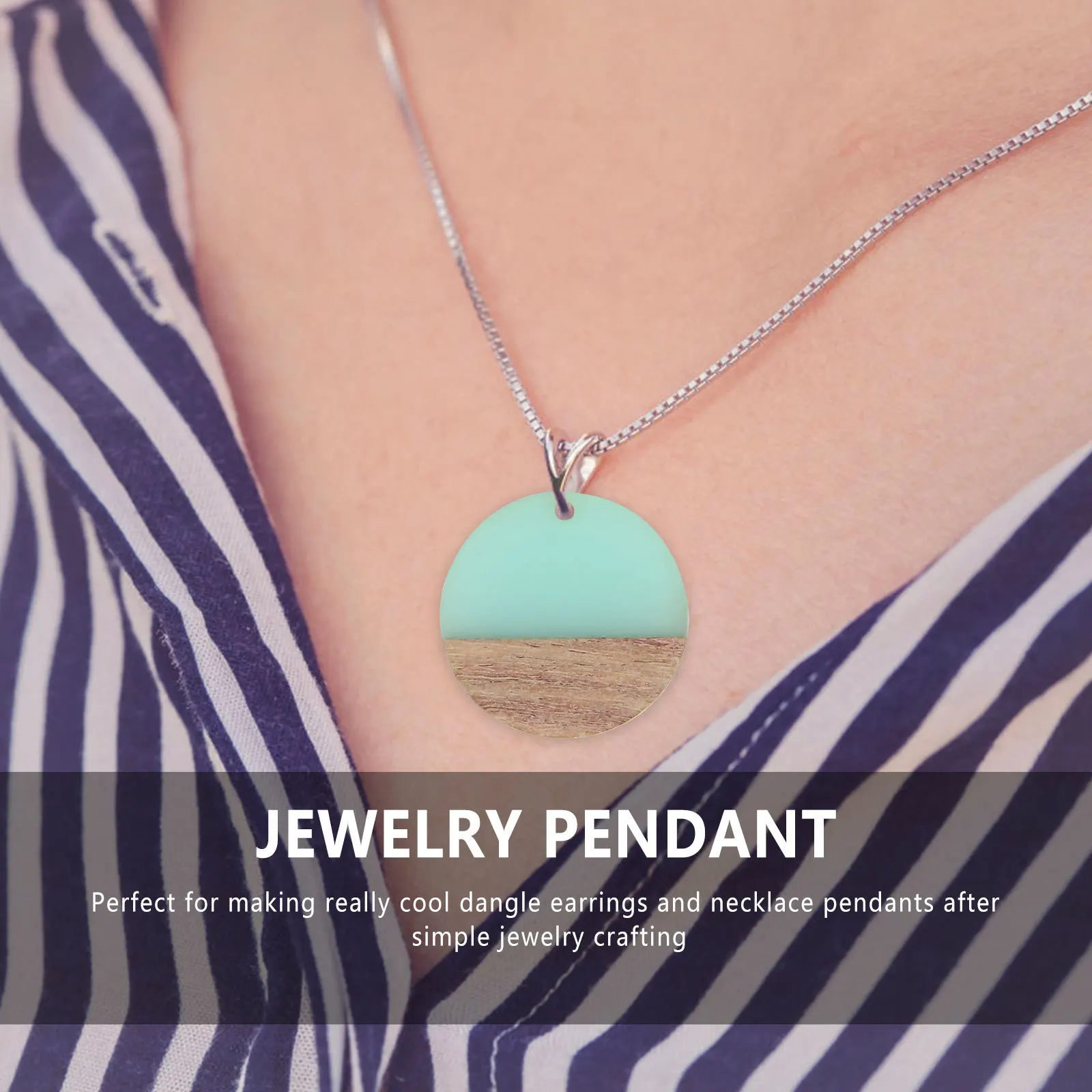 10Pcs Flat Round Resin Wooden Pendants Lightweight Polished Smooth DIY Jewelry Pendant Charm for Earrings Necklace Making Craft