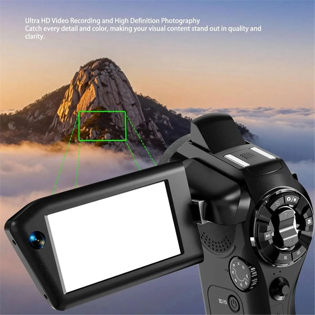 8K Digital DV Camera, 75MP Video Camcorder with Dual Lens 16X Digital Zoom Rotatable Screen Remote Control for Vlogging
