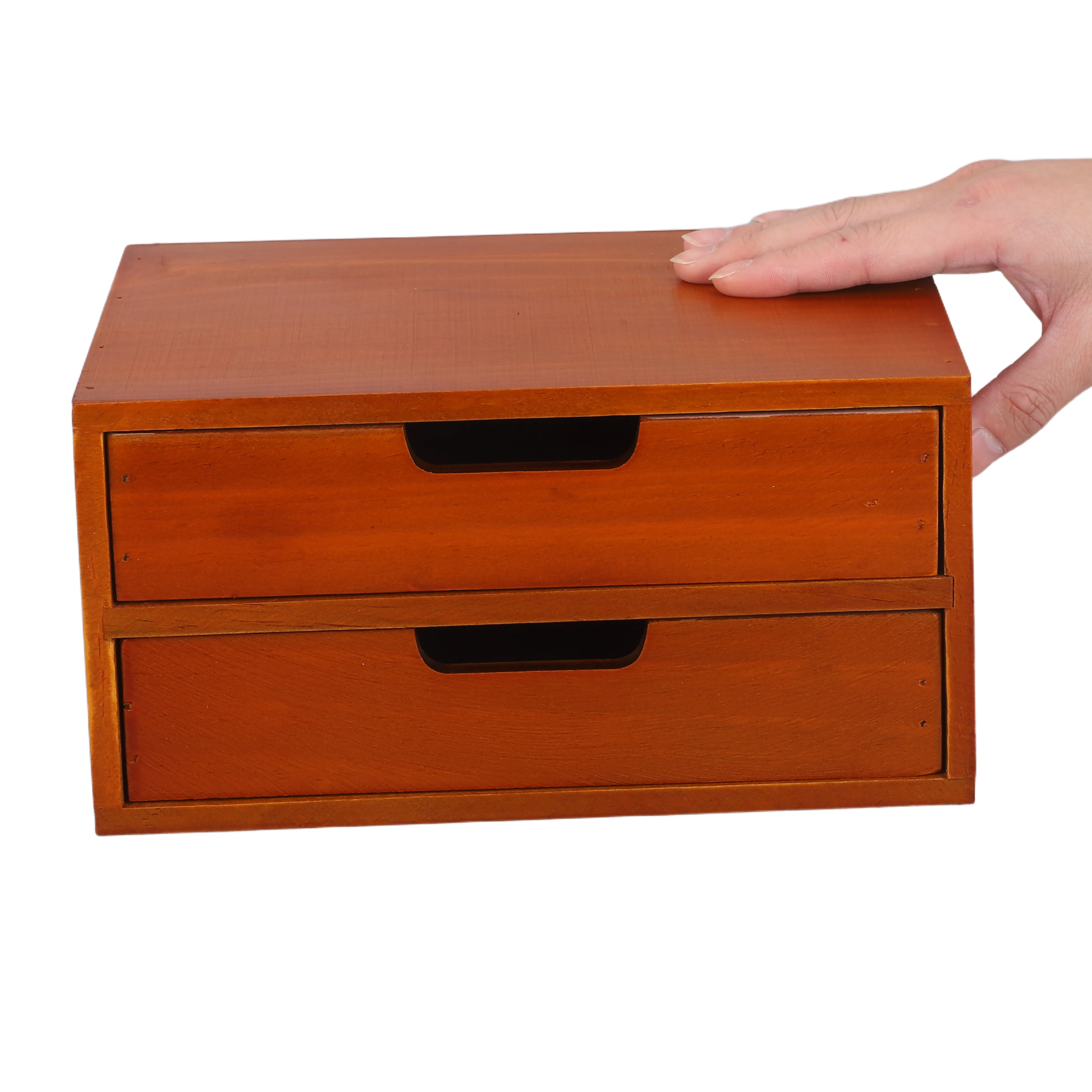 

1pcs Wooden Desktop Storage Cabinet 2 Drawers Brown Desk Organizer For Office Supplies Sewing Kits Jewelry Drawer Storage Unit