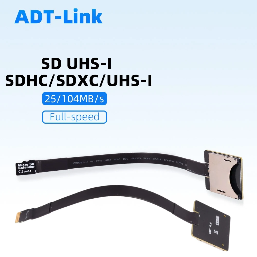

SD to SD UHS-I card Extender MicroSD TF Riser Cable High Speed SDHC SDXC UHS-I Flexible Card Adapter F Memory Extender for GPS