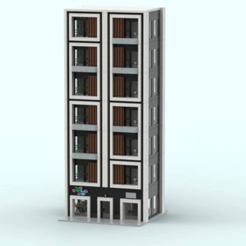 City Street View Modello MOC Mattoni da costruzione Appartamento Residenza Tecnologia modulare Regali di festa per bambini Assemblare giocattoli vestito