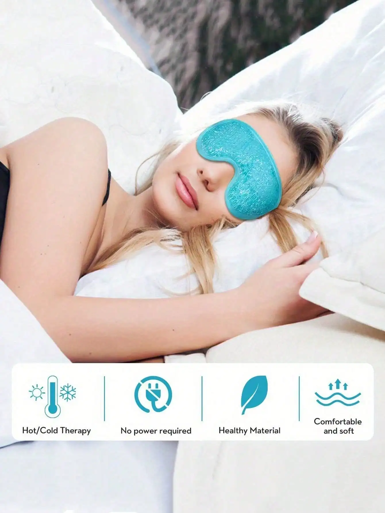 Reusable Cooling Gel Eye Mask Dual Purpose Hot Cold Therapy PVC Soft Ice Mask Relieve Eye Fatigue Relax Eyes Suitable For All Skin Types Portable Travel Eye Care Accessory view 5