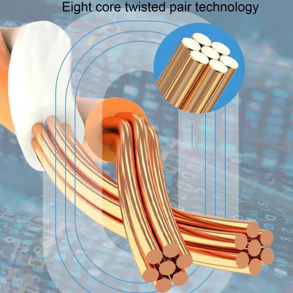 Resistente ao desgaste Cabo Ethernet, Cabo de rede portátil, Acessório de computador, Driver-free, Acesso à Internet, RJ45, Cat8, 10Gbps LAN