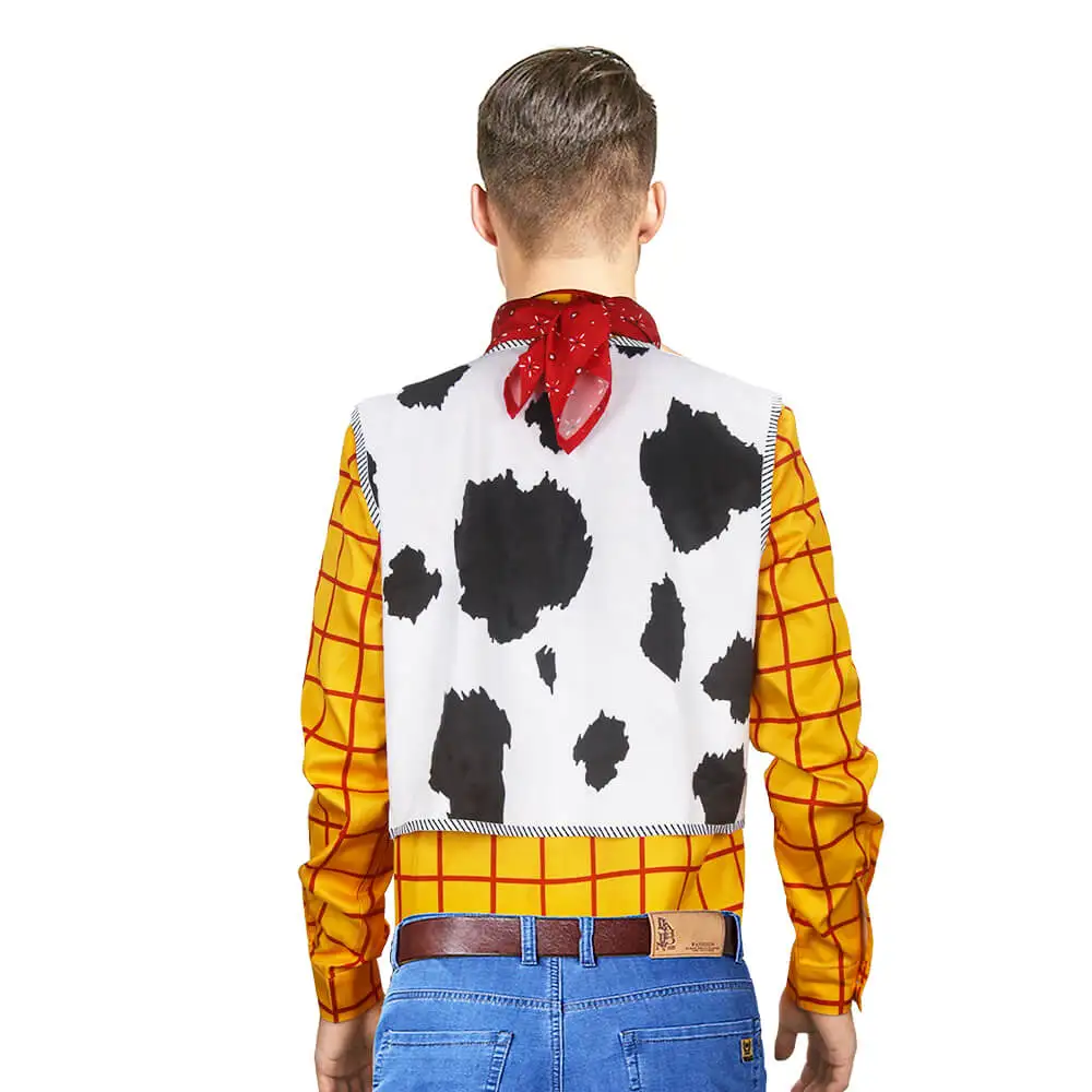 Film Cowboy Woody Tops Men's Costume Cartoon Cosplay Halloween Party Outfits