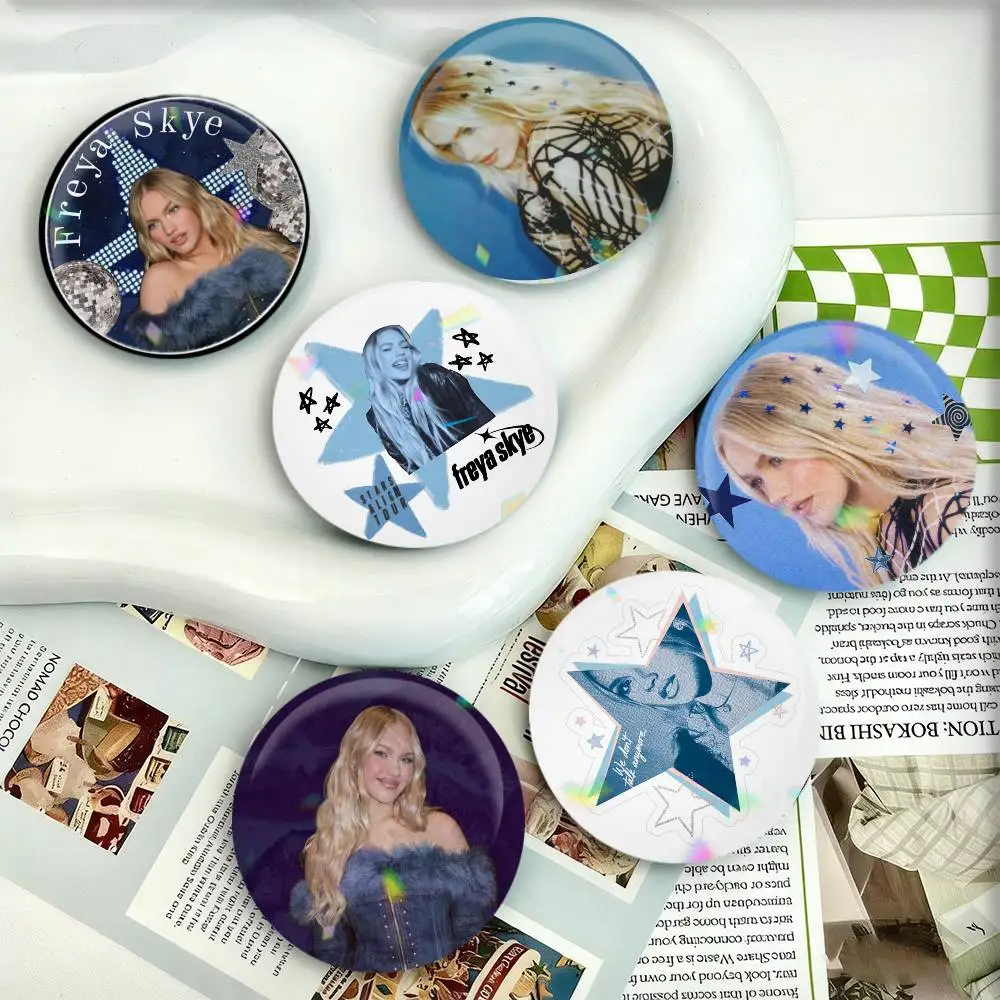 F-Freya Skye Singer Badges 25 32 44 58 75 mm Round Fans Collect Friends Gifts Brooch Souvenir