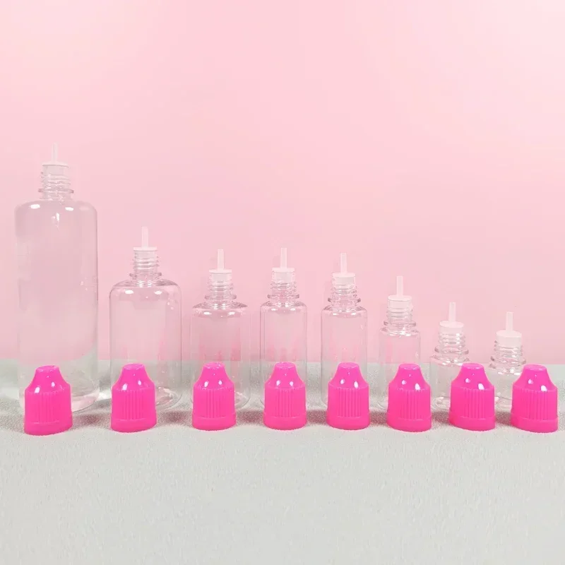 30Pcs 3ml-120ml Empty Plastic Dropper Bottles Squeeze Refillable Clear Eye Fluid Containers With Funnel And Colored Cap For Oil image 3