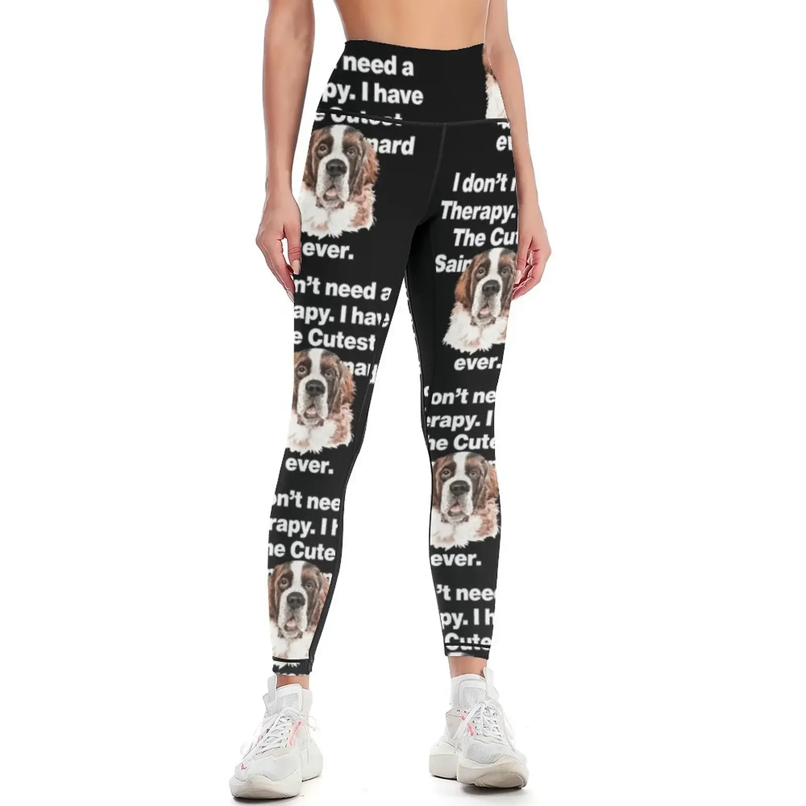 

I Dont Need Therapy, I have The Cutest Saint Bernard ever Leggings sports for gym trousers sports shirts gym Womens Leggings