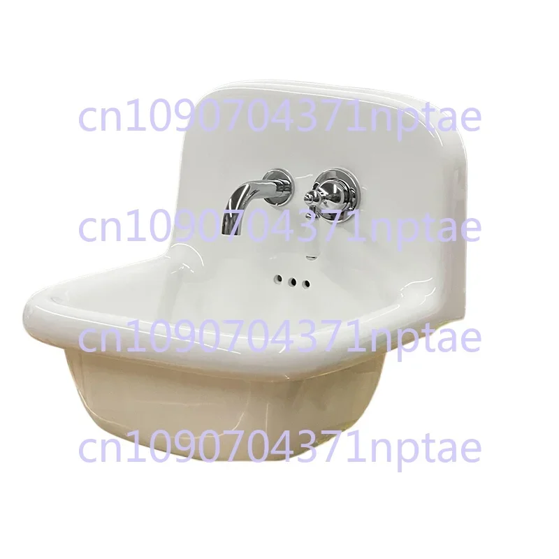 

Retro Wall-mounted Washbasin with Built-in Faucet Small Bathroom Balcony Washbasin
