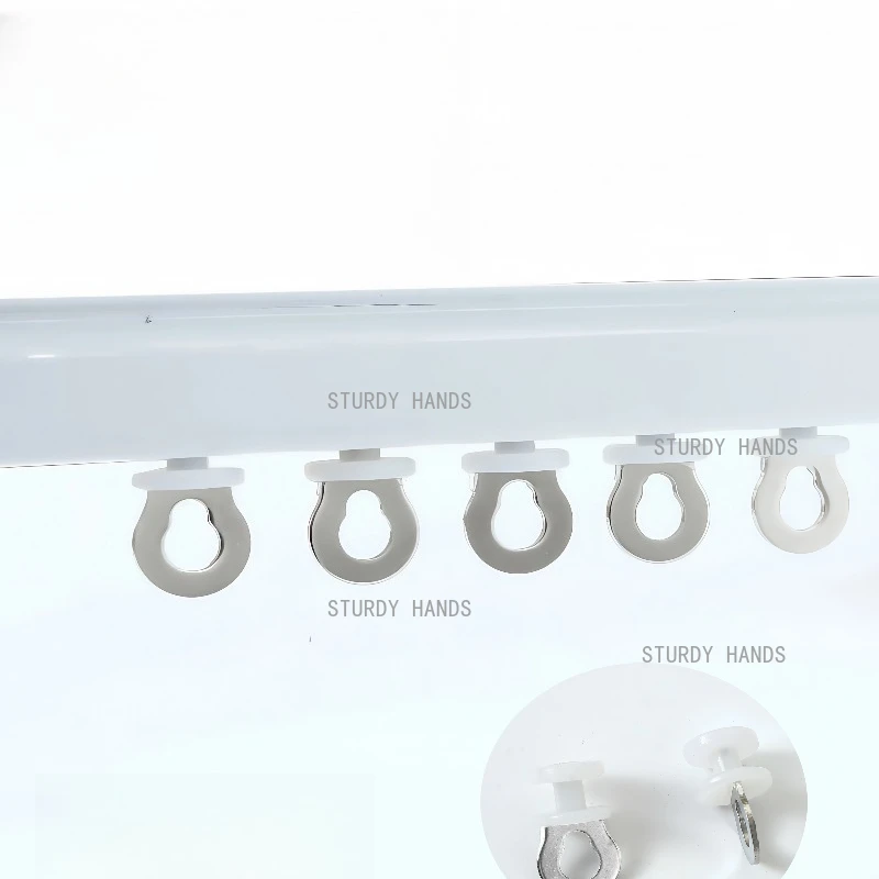 50pcs stainless steel hanging rings, curtain rails pulleys hooks nano silent rollers window decoration hardware accessories