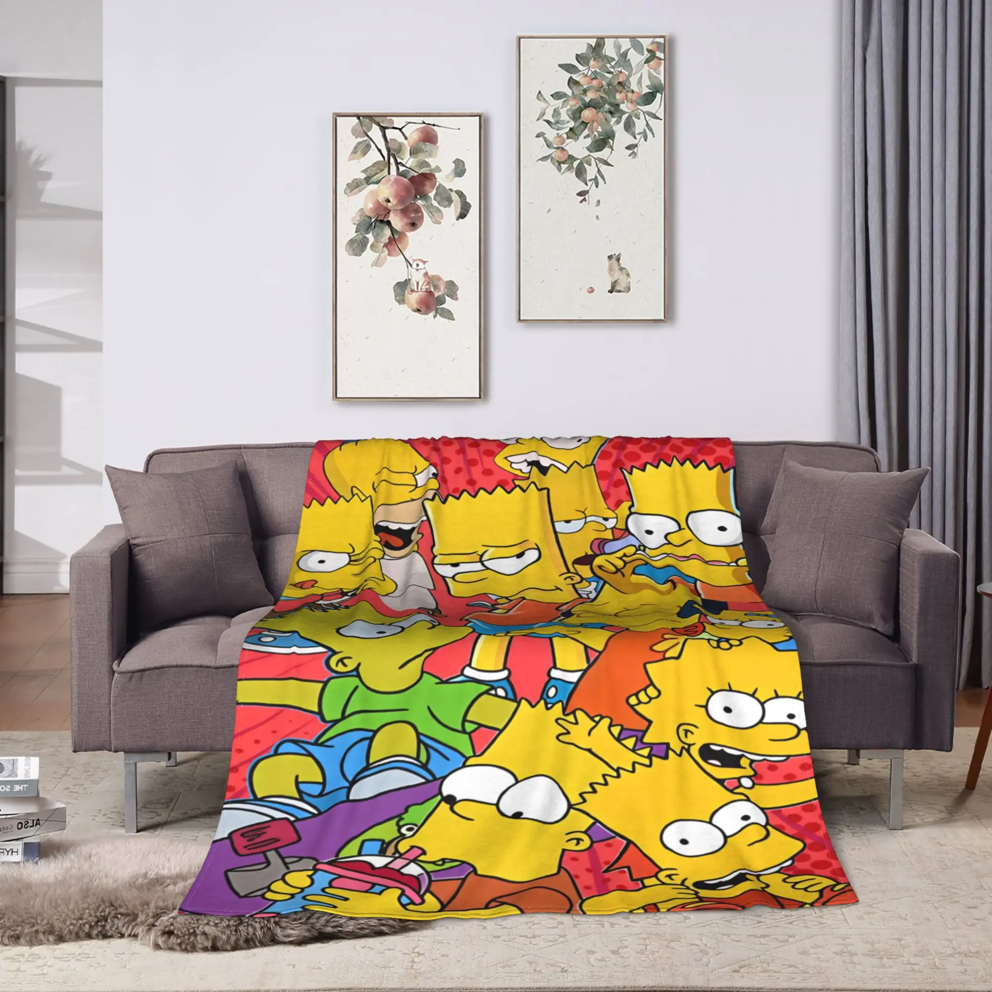 Soft Blankets Decorative The S-simpsons  Bedding Throws  Flannel Bedspread For Bedroom Comfortable Sofa Bed Cover