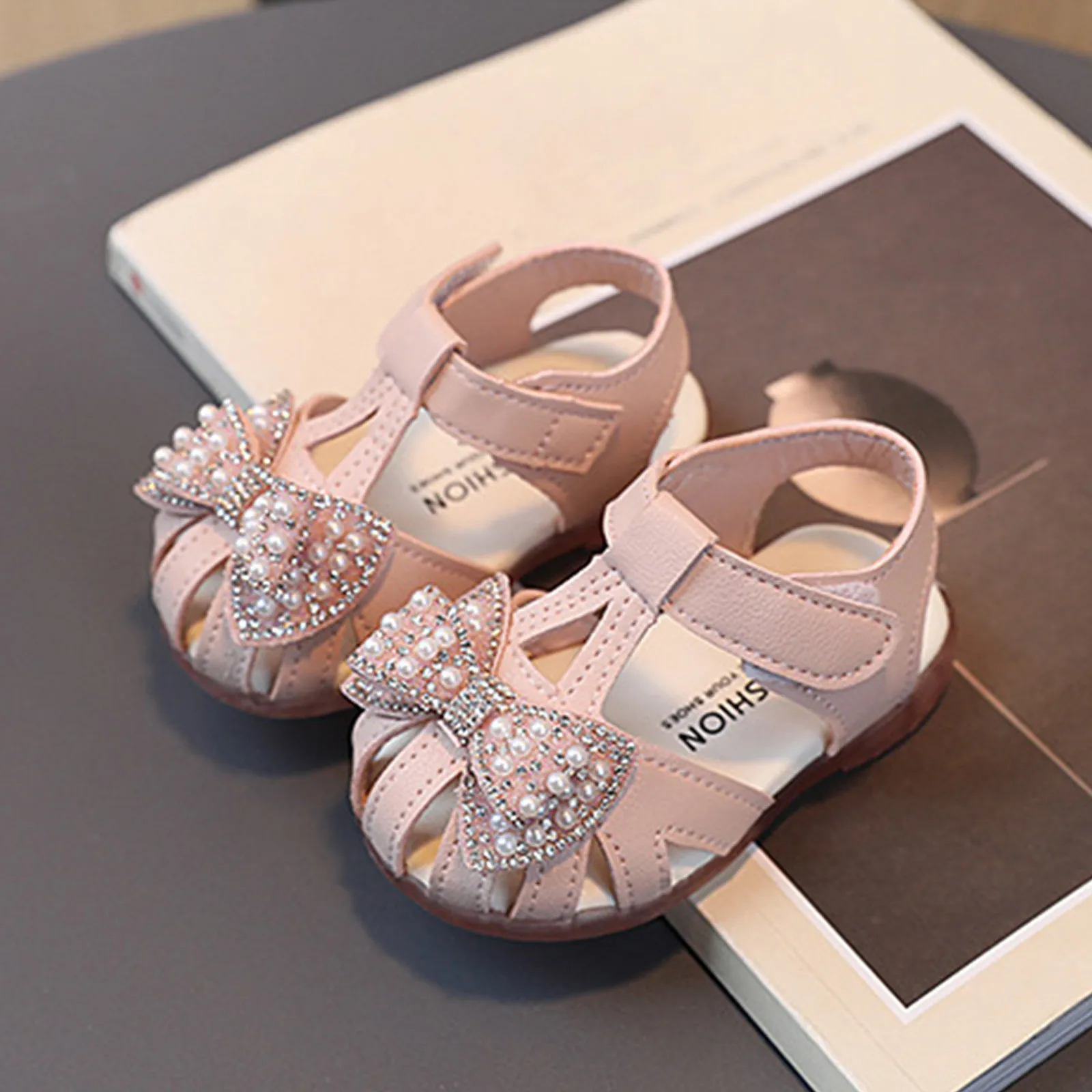 

Baby Girl Kawaii Bownkot Summer Open Toe Sandals Leisure and Comfortable Anti Slip Soft Soled Baby Sandals