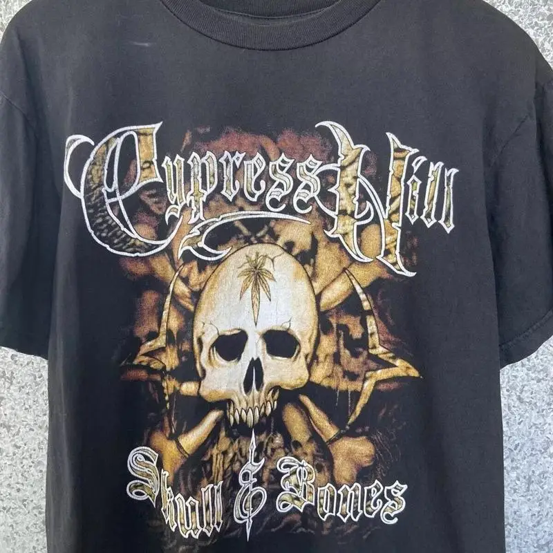 

Cypress Hill Skull Bone Rock Band 90S Basic Black T Shirt Reprint