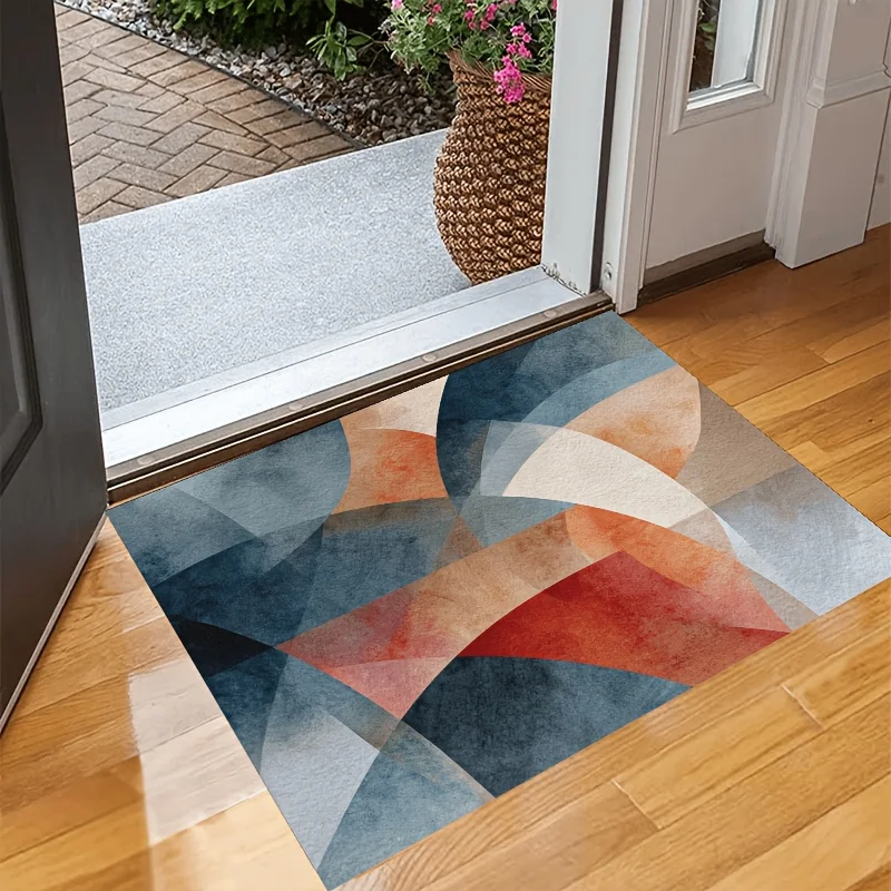 

Modern Abstract Geometric Floor Mat Large Velvet Area Rug Wear Resistant Carpet for Living Room Bedroom Foyer Decor