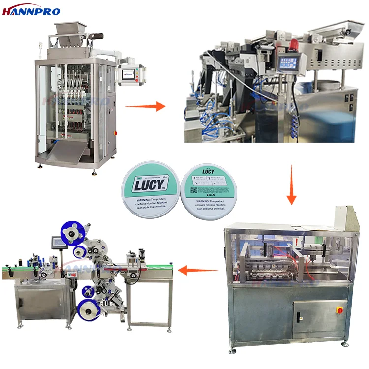 Multi-channel Easy To Operate Automatic Snus Powder Packing Machine Jar Filling Production Line