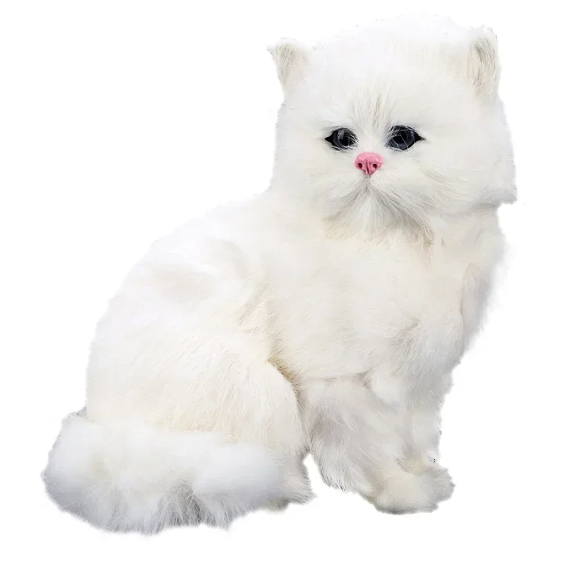 1Pc simulated Persian Cat toy Super cute animal model Persian Cat realistic plush toy Children\'s gift table toy decoration