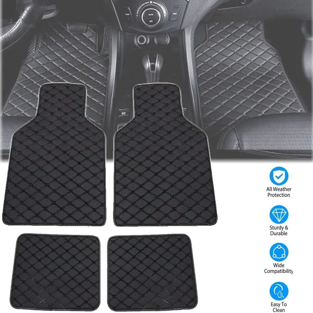 For Jeep Leather Car Floor Mats Front Rear Full Set Anti-Slip Car Mat Carpet