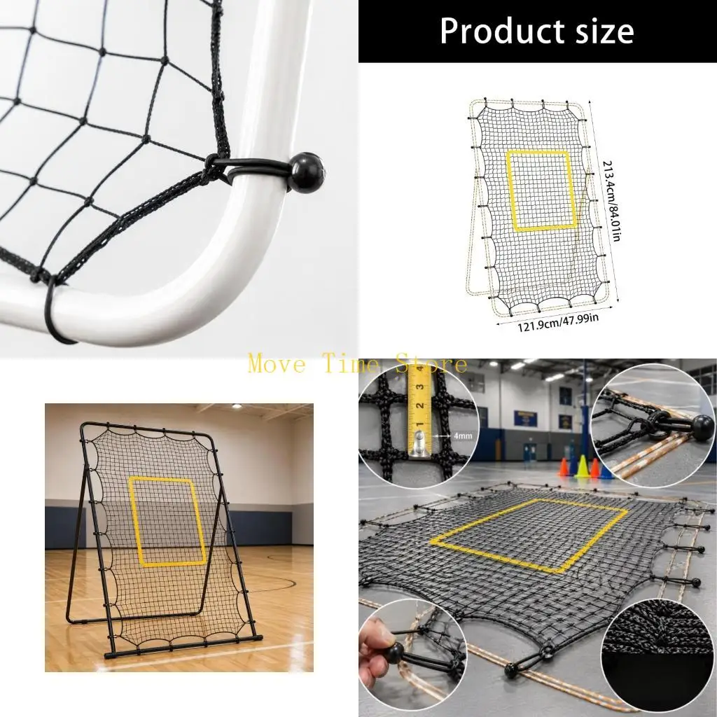 92ME Rebounder Net for Ball Return Practice with a Clear Aiming Area, Polyester Construction and Connection Points for School