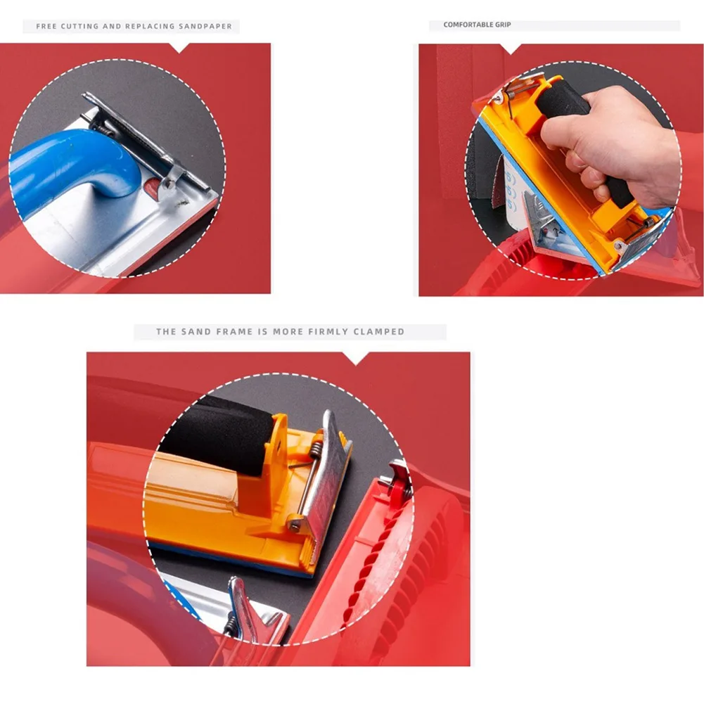 มือ Sander กระดาษทรายผู้ถือ 6PCS 80/120/180/240/320 กรวดบดภาษาโปลิชคําเครื่องมือคลิปโลหะพลาสติก/โฟมปฏิบัติ