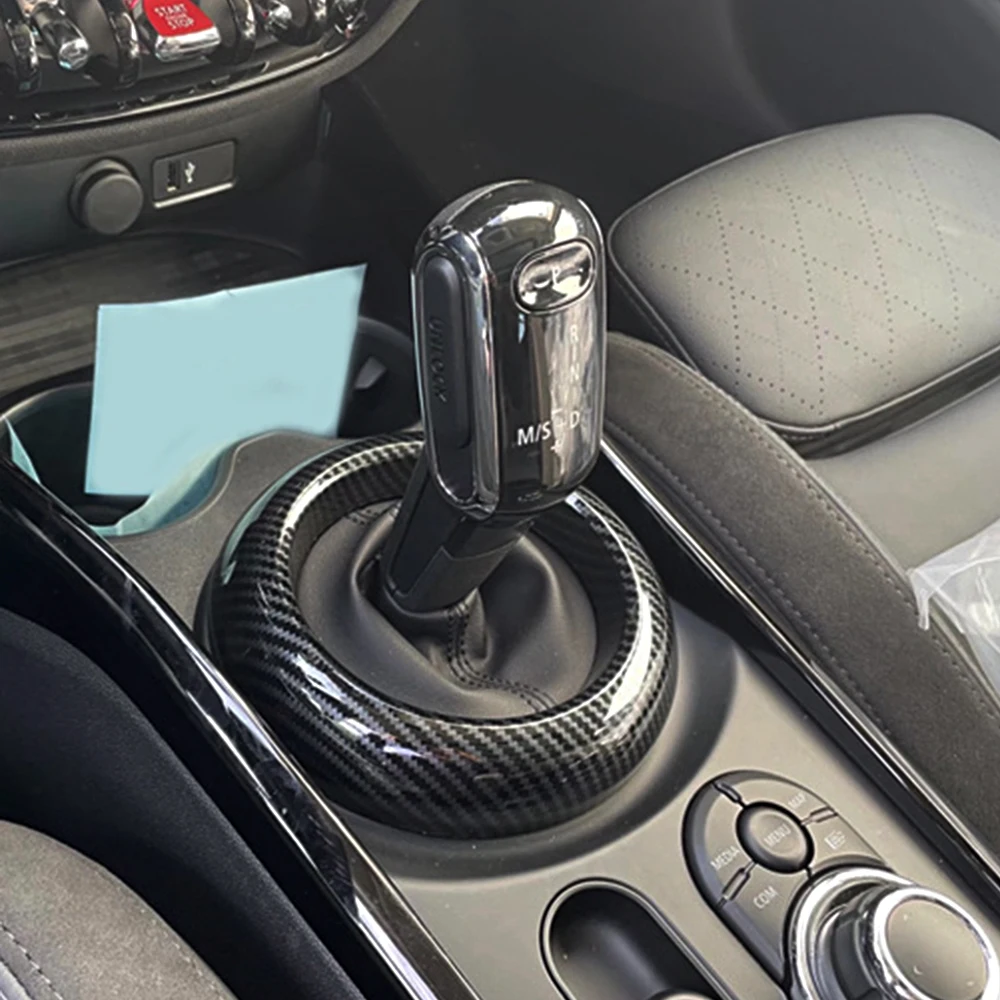 

Carbon Fiber Gear Shift Panel Ring Cover Trims Frame ABS for BMW Mini Clubman (F54) 2018 2019 2020 2021 2022