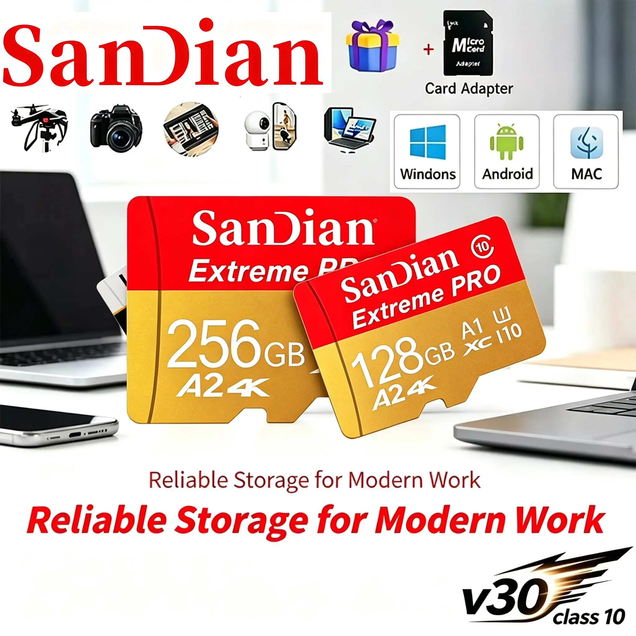 64GB 128GB 512GB TF Cards Memory Card Micro TF SD Card SD Cards for Body Camera/Gaming Console/Speaker/Mobile/Baby Monitor