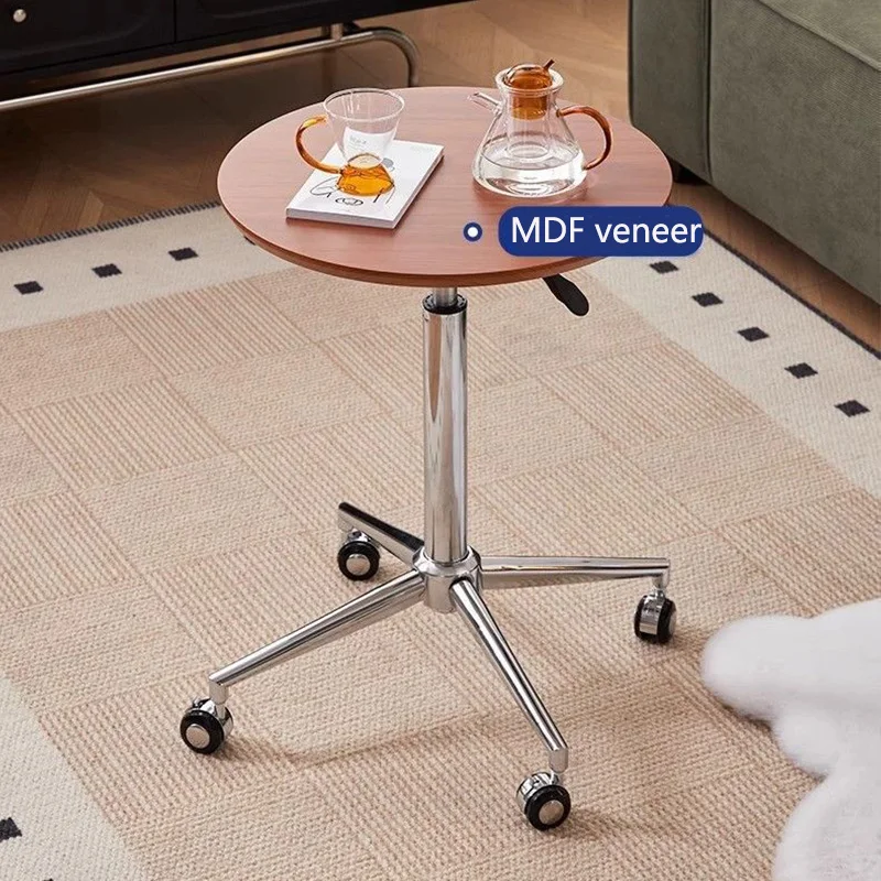 Adjustable Height Side Table Household Mobile Lifting Coffee Table Round Dining Table Couch End Tables For Home Bed Couch Office