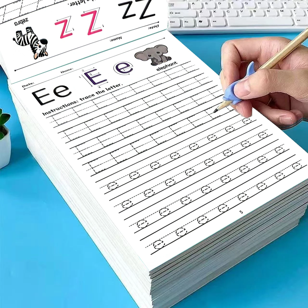 64 Page Children's Letter Handwriting Exercise Book for 3-6 Years Old | Preschool Writing Course, Early Literacy Learning Books