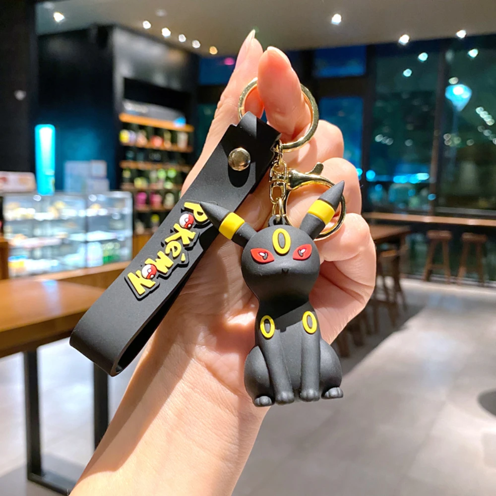 البوكيمون سلاسل المفاتيح بيكاتشو الإبداعية أنيمي الكرتون مفتاح سلسلة الحلي دمى Eevee Psyduck روليت للأطفال اللعب حقيبة قلادة الهدايا