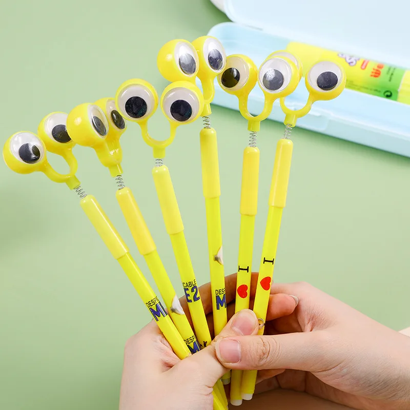 

150 Pcs Wholesale Creative Big-eyed Yellow Baby Spring Gel Pen Cartoon Pen Cute Student Exam Black Ink Back To School