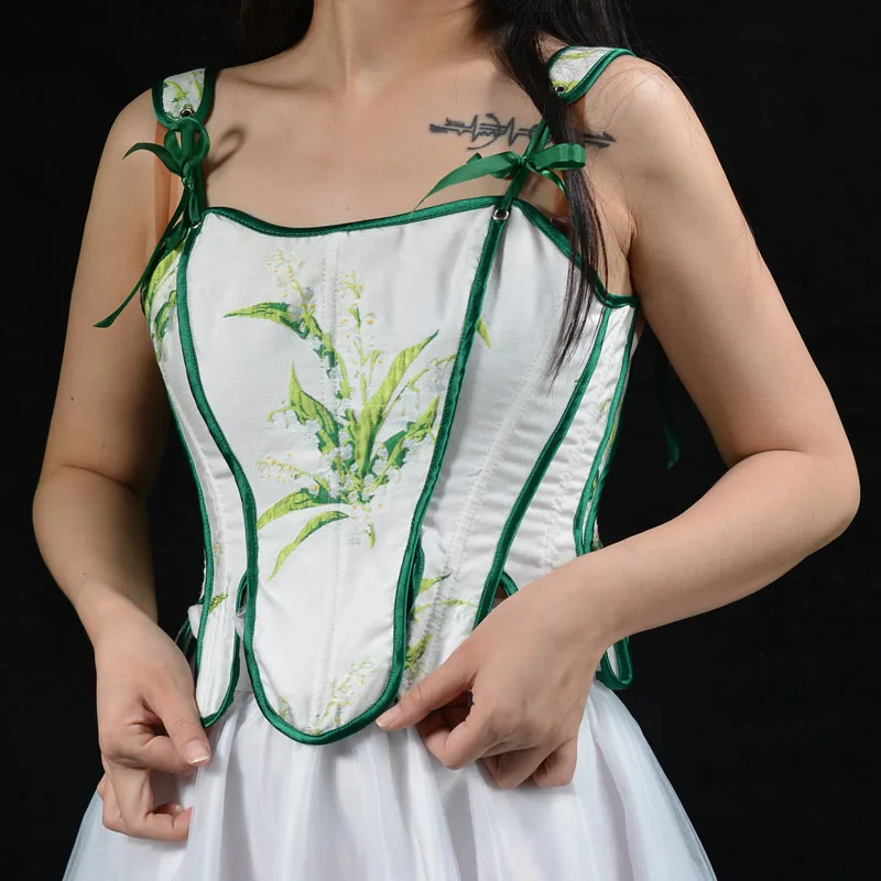 

Elegant Overbust Corset Tops with Shoulder Strap for Women Lace Up French Style Corsets and Bustiers Waist Trainer Cinchers