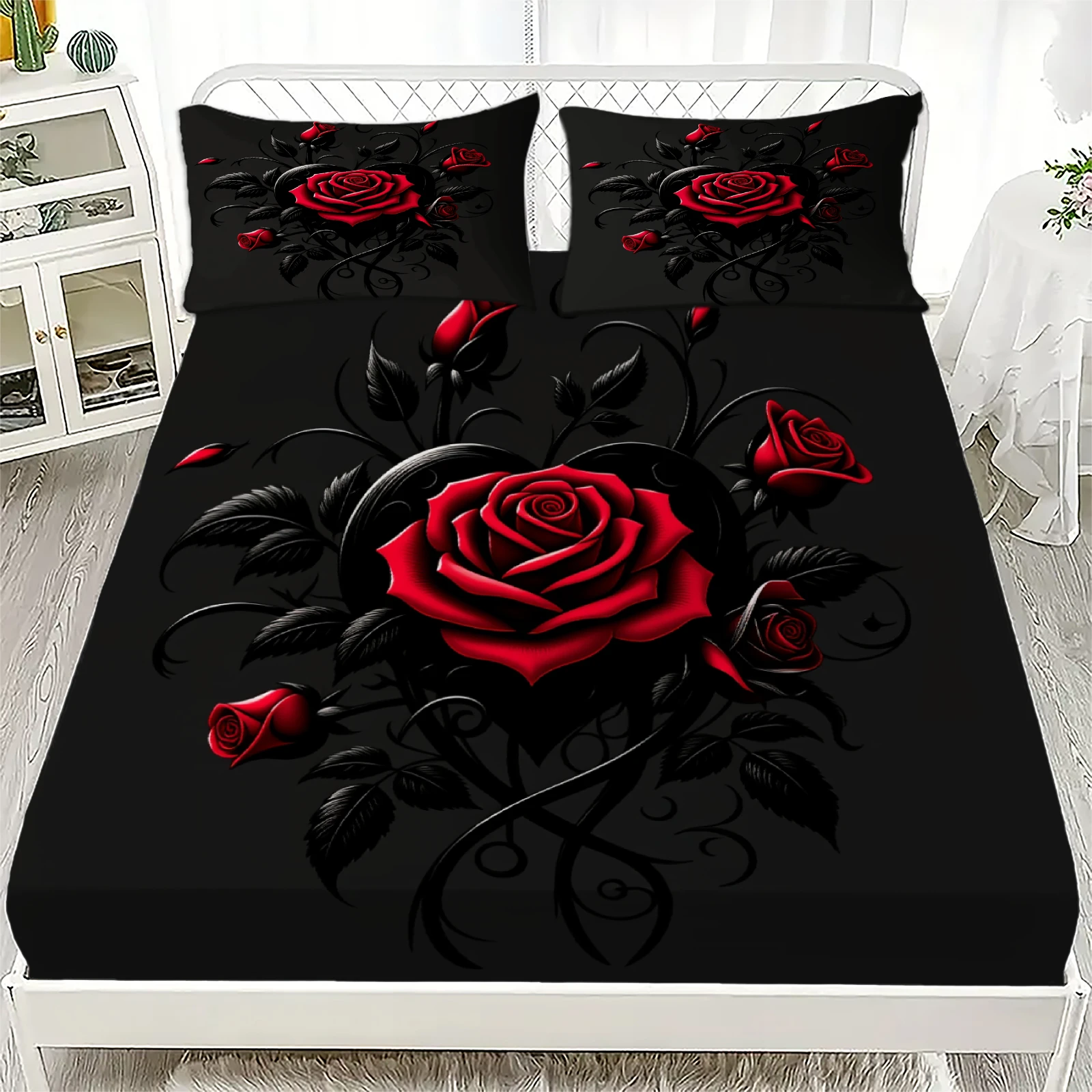 3pcs-fitted-sheet-set-rose-flower-3d-printed-red-rose-breathable-anti-slip-bed-sheet-with-pillowcases-for-bedroom-decor