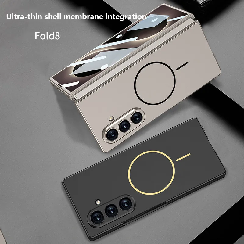For Magsafe Case For Samsung Galaxy Z Fold 8 Ultra Fold8 Ultra Magnetic Wireless Charger with Glass Screen Film Protective Cover