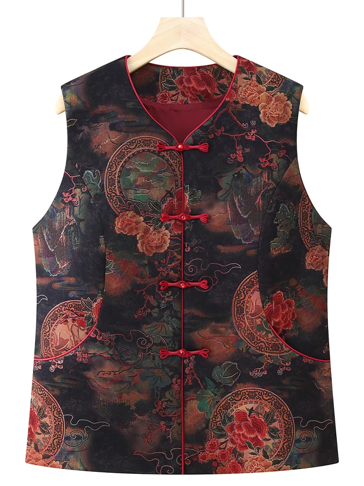 Capispalla Faionable Vest per donne ly Abiti autunnali e pantaloni lunghi con dettaglio bottoni e vestibilità ampia V-Ne