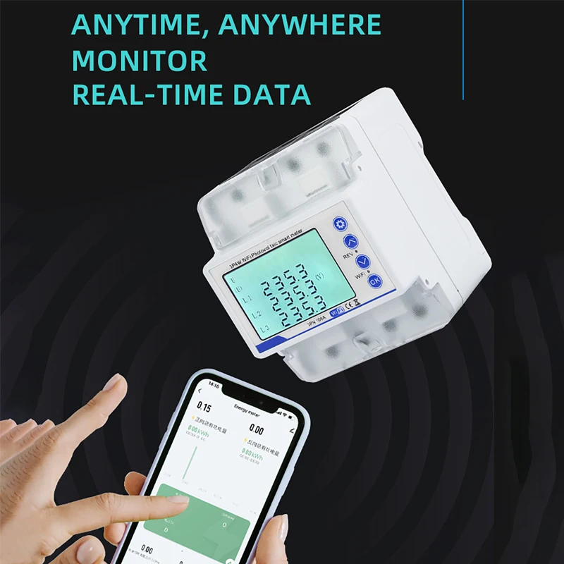 100A WiFi Photovoltaic Meter Three Phase Reclosure Switch Intelligent Reclosing Protector Overload Overvoltage Protector