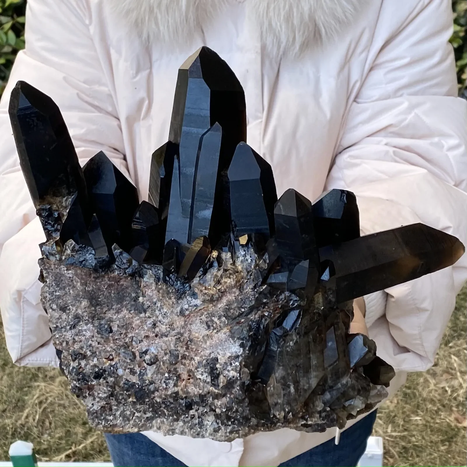 Natural Black Quartz Crystal Cluster, Black Quartz, Mineral Reiki Healing, Energy, Demagnetization, Black Crystal Cluster