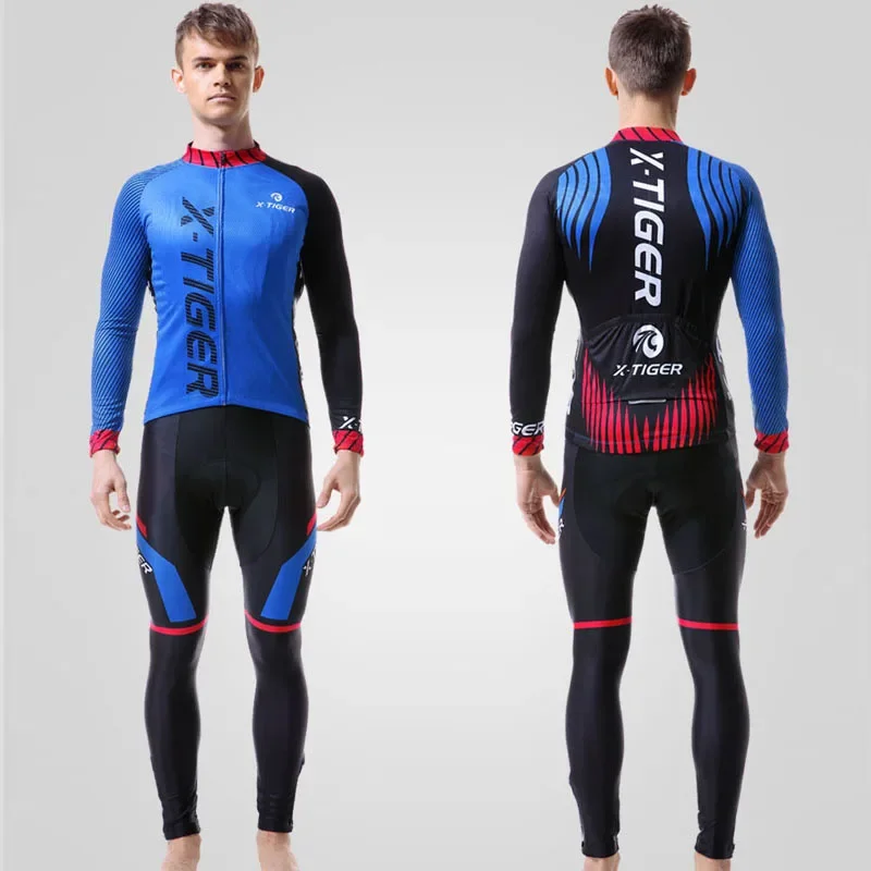 X-Tiger Winter Thermal Fleece Cycling Jersey Set Long Sleeve Bicycle Clothing MTB Bike Wear Maillot Ropa Ciclismo Cycling Set