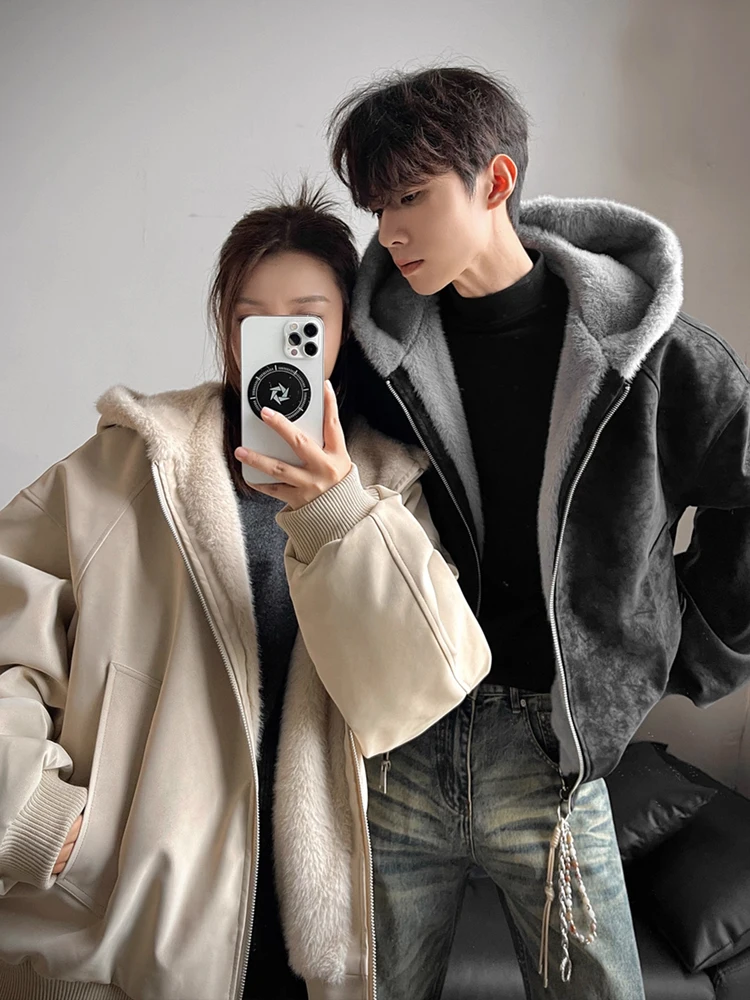 Мужская зимняя хлопковая куртка с капюшоном в стиле ретро, теплая хлопковая одежда для пар, молодежная одежда с узором горного орла...