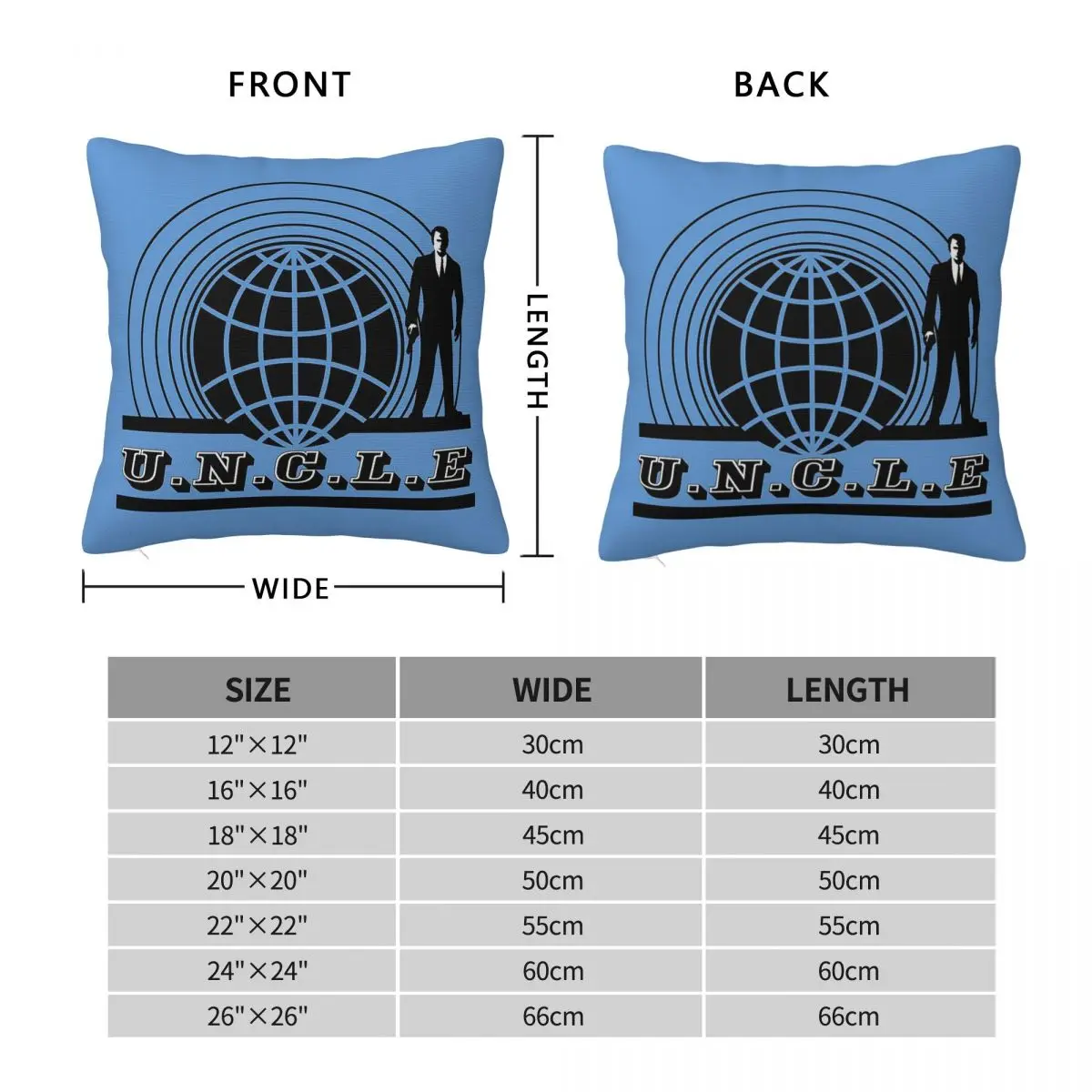 The Man From U.N.C.L.E. Square Pillowcase Polyester Linen Velvet Creative Zip Decor Car Cushion Cover